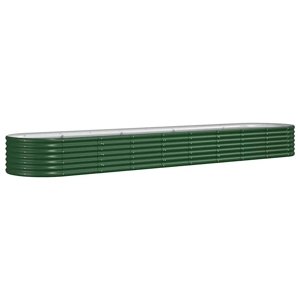 Lit surélevé de jardin acier galvanisé 368x80x36 cm vert