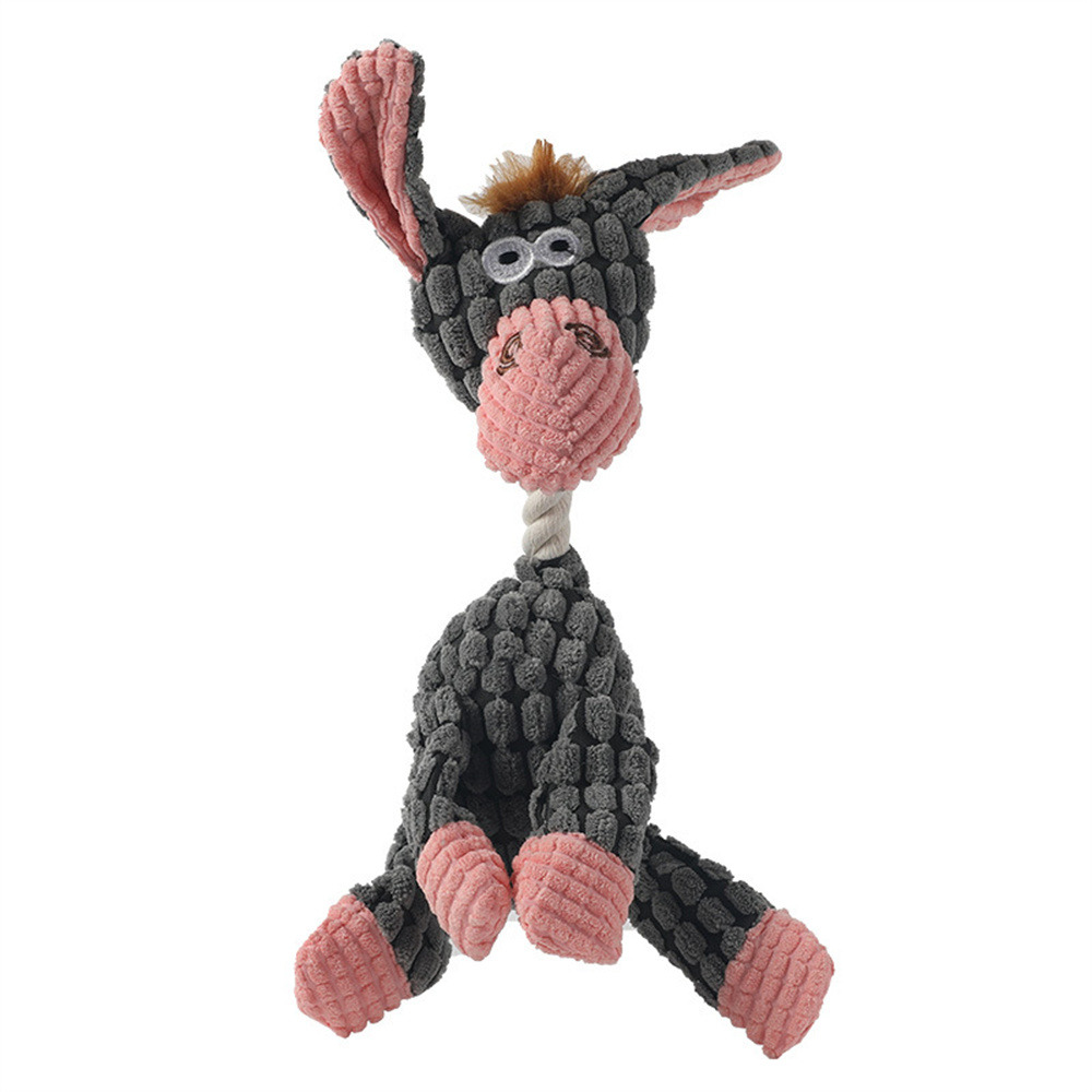 Dtopbuyage jouet à mâcher en peluche d'âne pour chien
