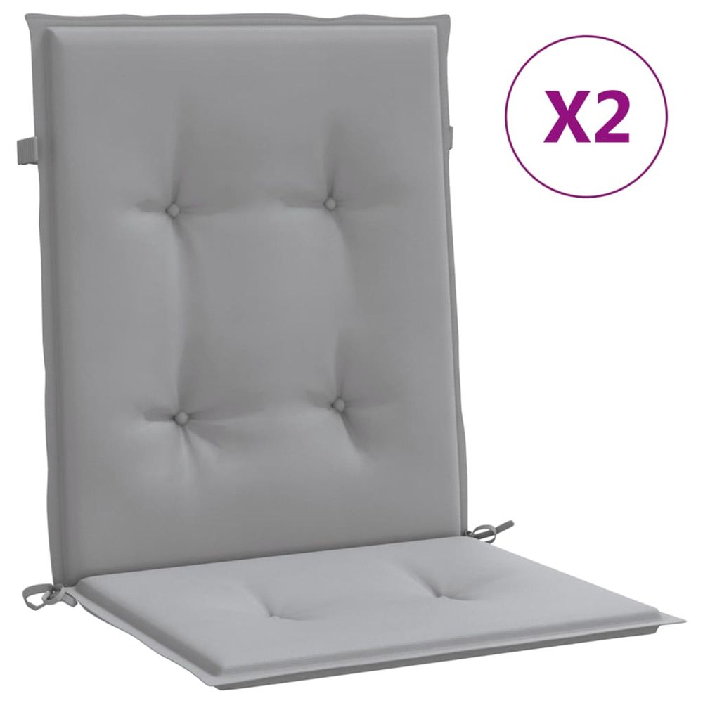 Coussins de chaise de jardin 2 pc gris 100 x 50 x 3 cm