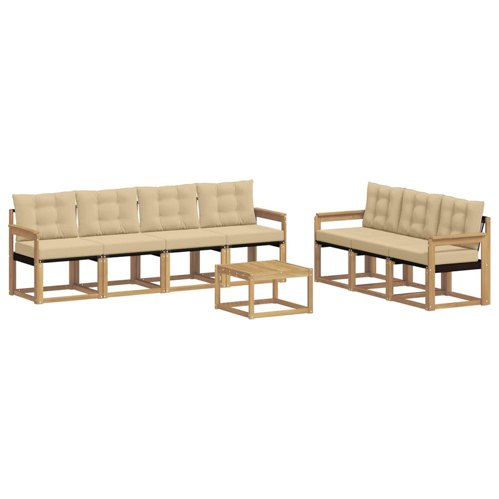 Ensemble de canapés d'extérieur 8 pc blanc et beige