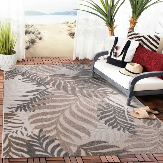 Tapis extérieur 160x230 tissé kilim crème chimek
