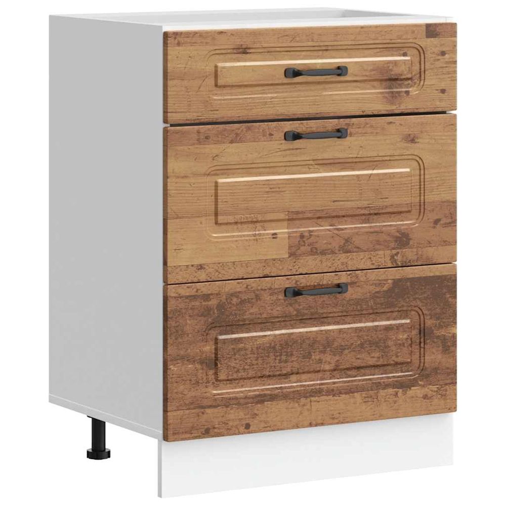 Armoire de cuisine kalmar vieux bois bois d'ingénierie