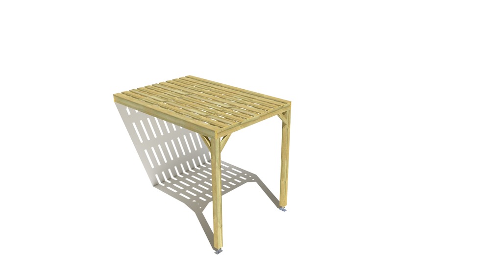 Pergola bois • 2m x 3m • adossée • sens largeur • platelage bois • livraison comprise