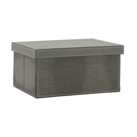 Coffret effet lezard en polyuréthane gris