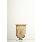 Vase en verre gris 11.5x11.5x16 cm