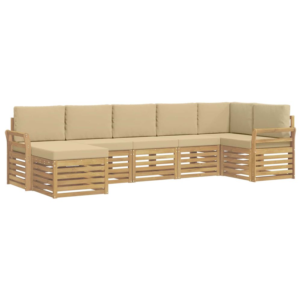 Ensemble de canapés d'extérieur 7 pc blanc et beige