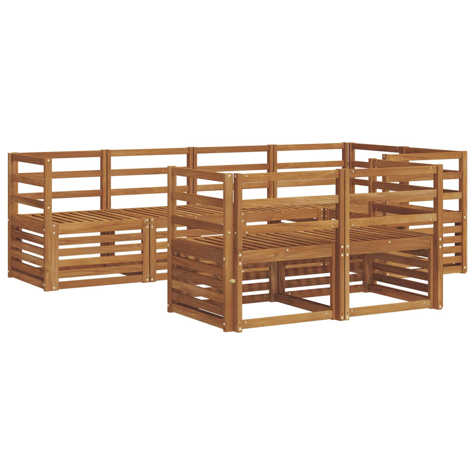 Ensembles de canapés 7 pcs naturel bois d'acacia massif