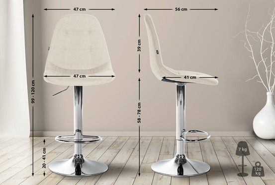 Tabouret de bar elmore tissu c