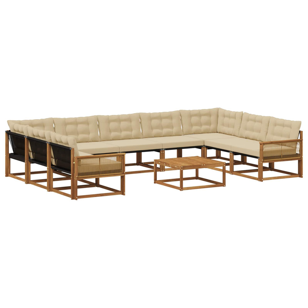 Ensemble de canapés d'extérieur 10 pcs naturel et beige