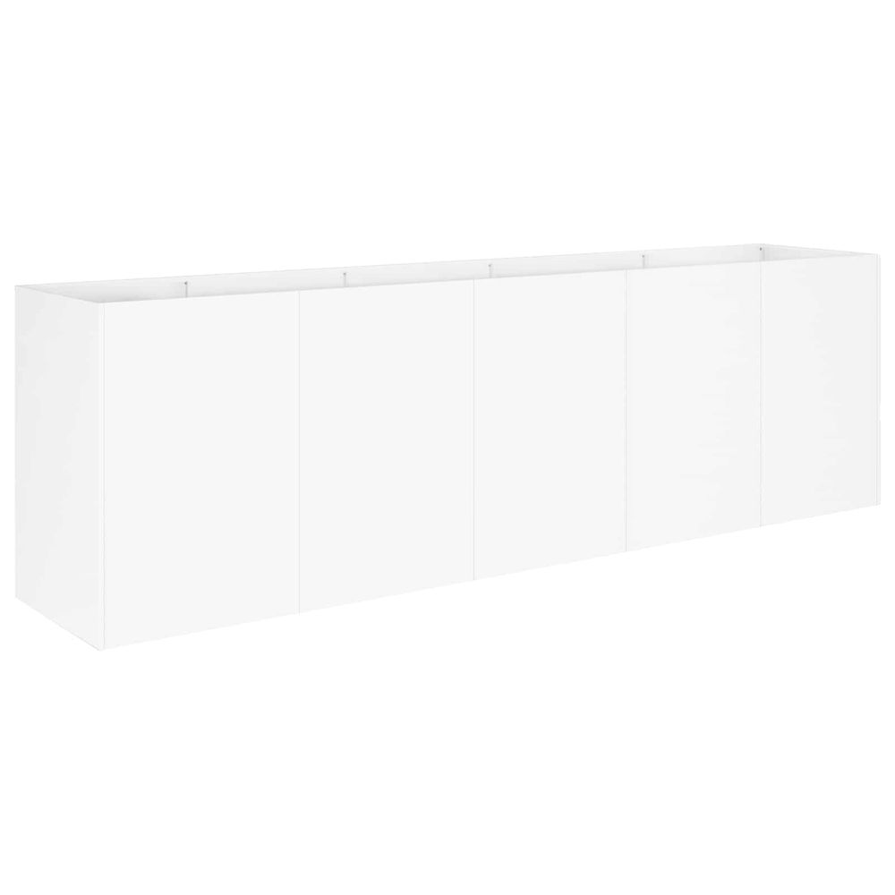Cache-pot de jardin blanc 200 x 40 x 60 cm acier laminé à froid