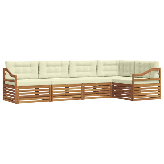 Ensemble de canapés d'extérieur 5 pcs naturel et crème