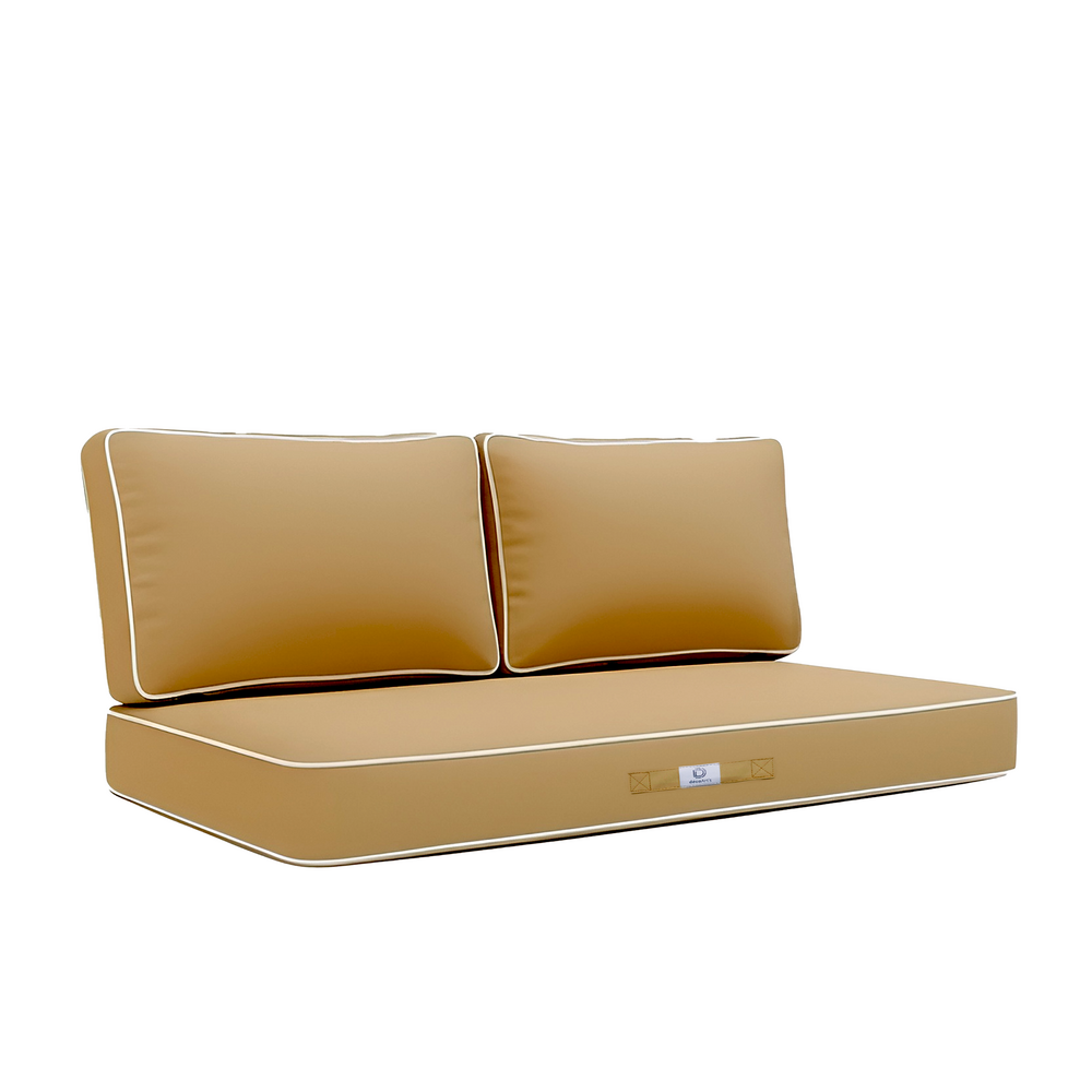 Coussins salon jardin premium déhoussable 120x60cm moka