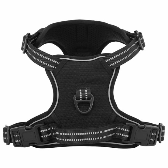 Harnais pour chien avec laisse et collier réglables noir xl