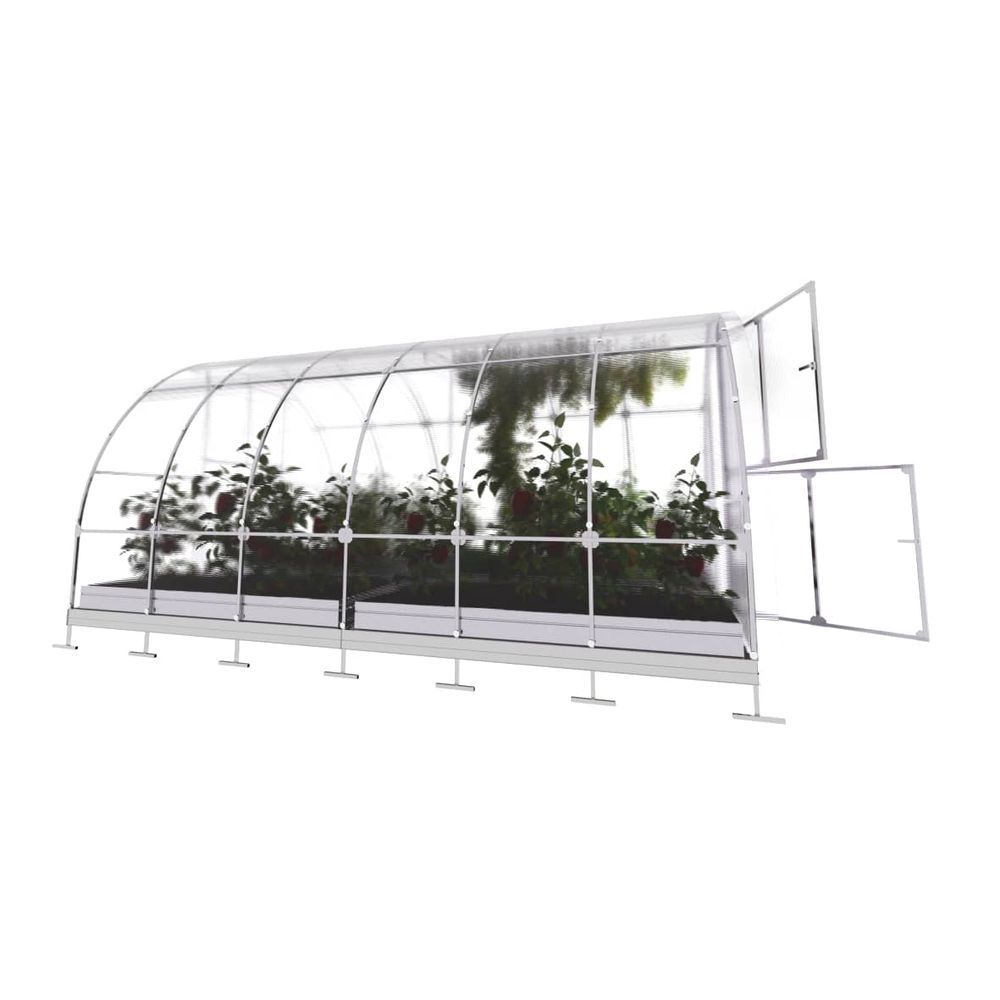 Serre en polycarbonate tube extra 12m² (3x4m), 4mm, pack 7 accessoires