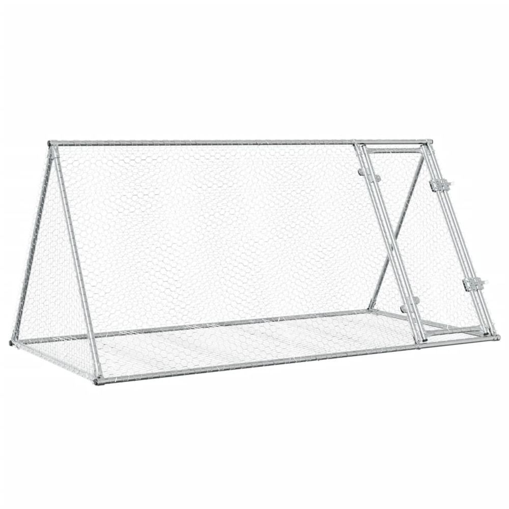Clapier argenté 200x105x91 cm acier galvanisé