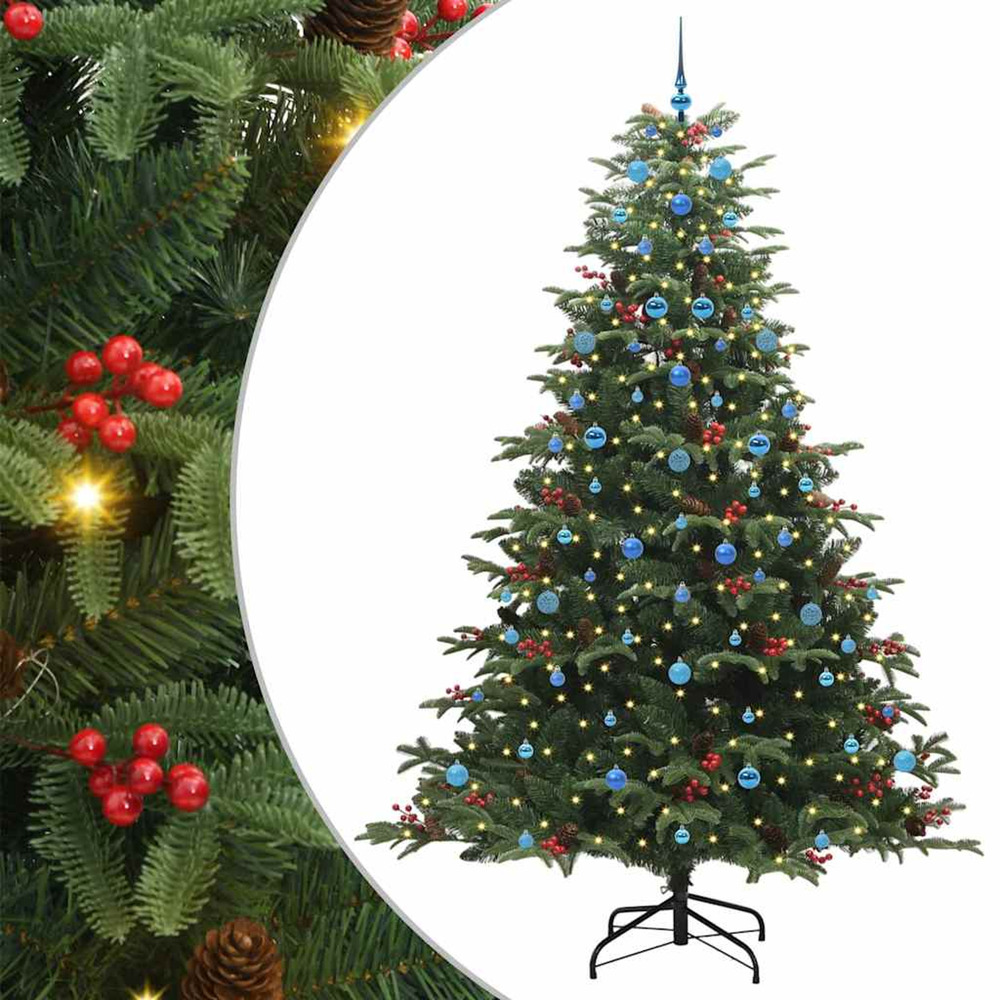 Sapin de noël artificiel vert 240 cm pvc, métal et plastique