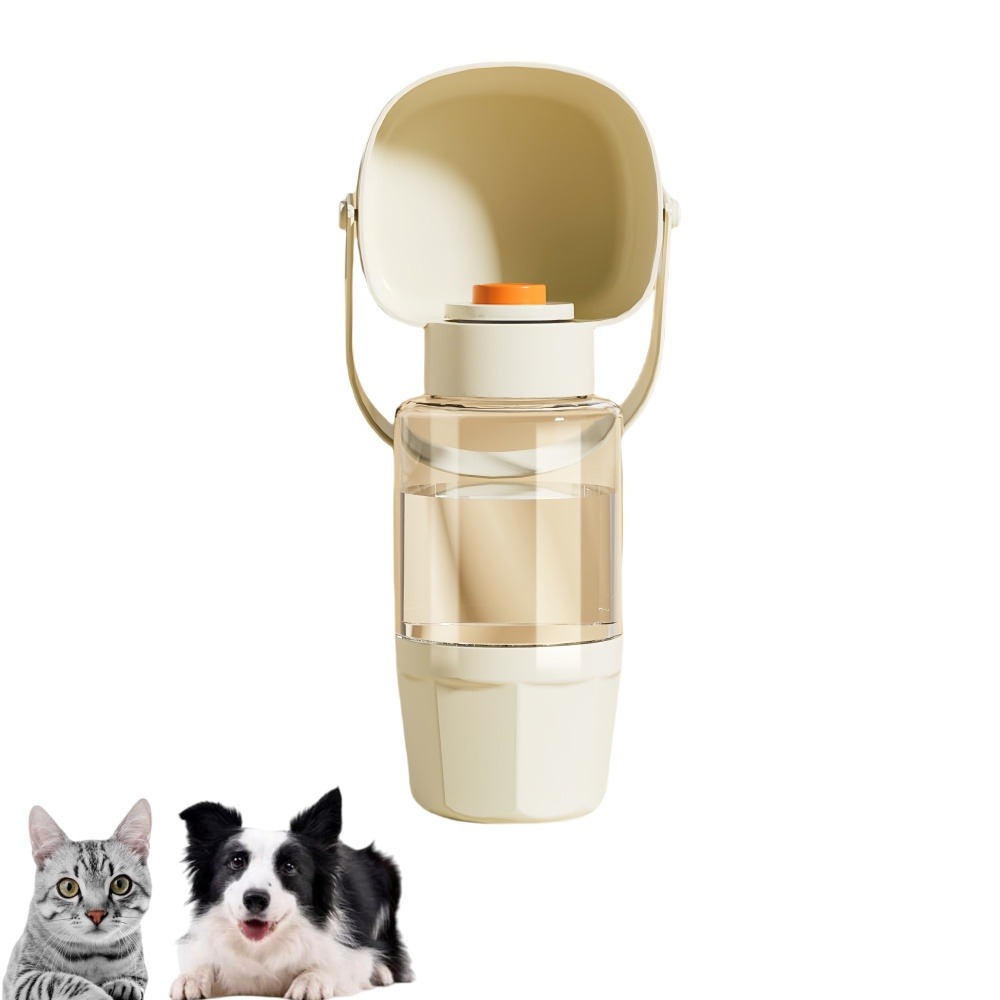 Bouteille d'eau portable pour chien beige