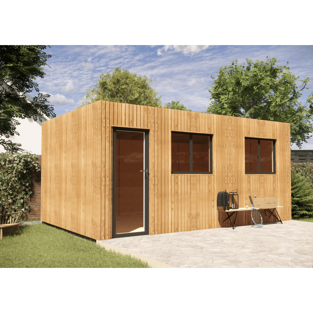 Studio de jardin indépendant en bois 5,5 x 3,5 x 2,7 m / menuiseries alu k-line
