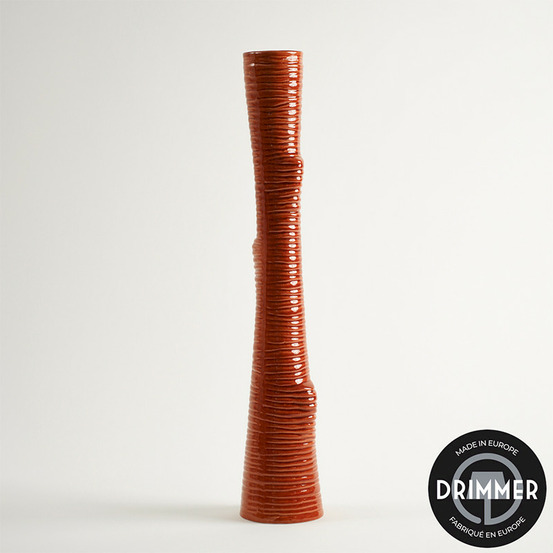 Vase tronc scott céramique orange 9x9x51cm