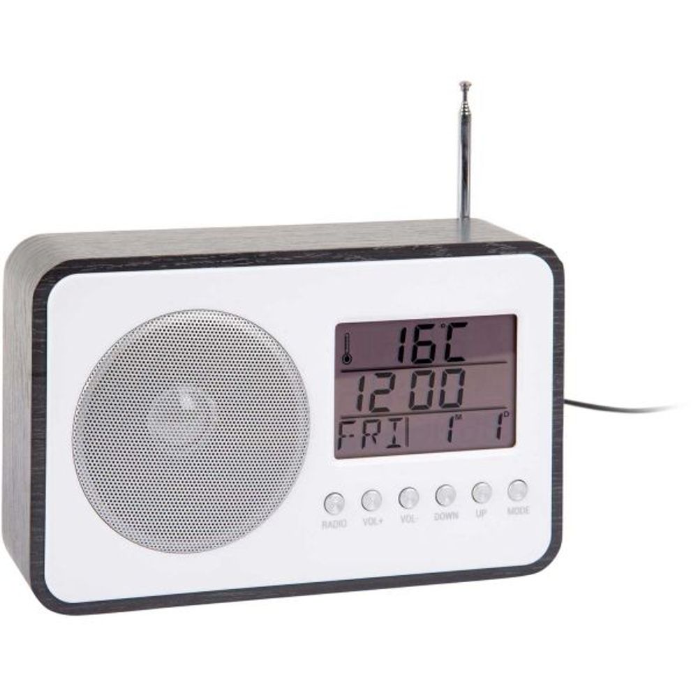 Réveil avec radio fm retro noir