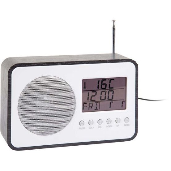 Réveil avec radio fm retro noir