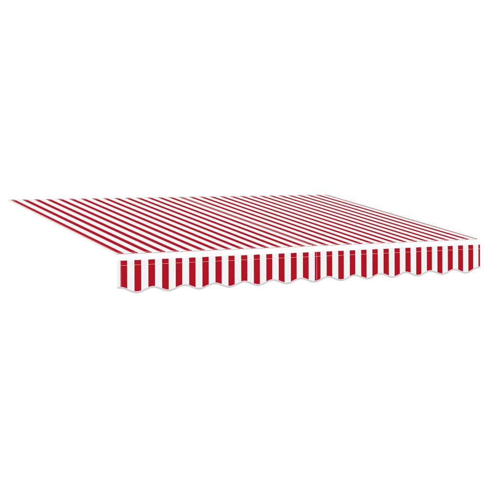 Auvent rétractable rouge et blanc 300 x 250 cm tissu et métal