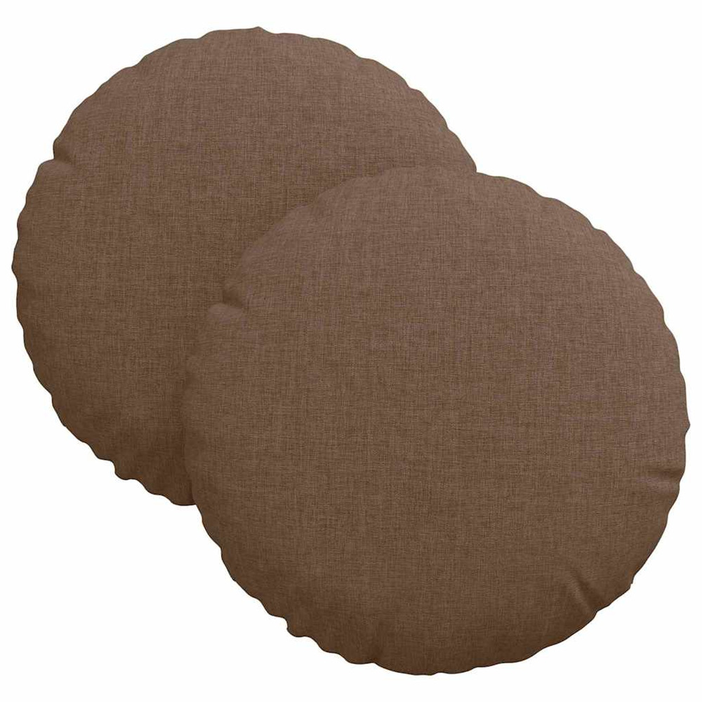 Coussins de siège 2 pcs marron ø30 x 13 cm tissu