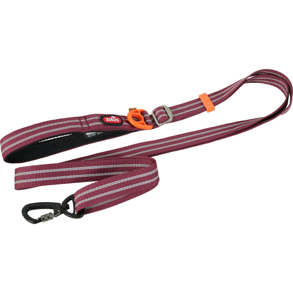 Laisse réglable avec bande réfléchissante bivouak 1.15 à 2 m rouge