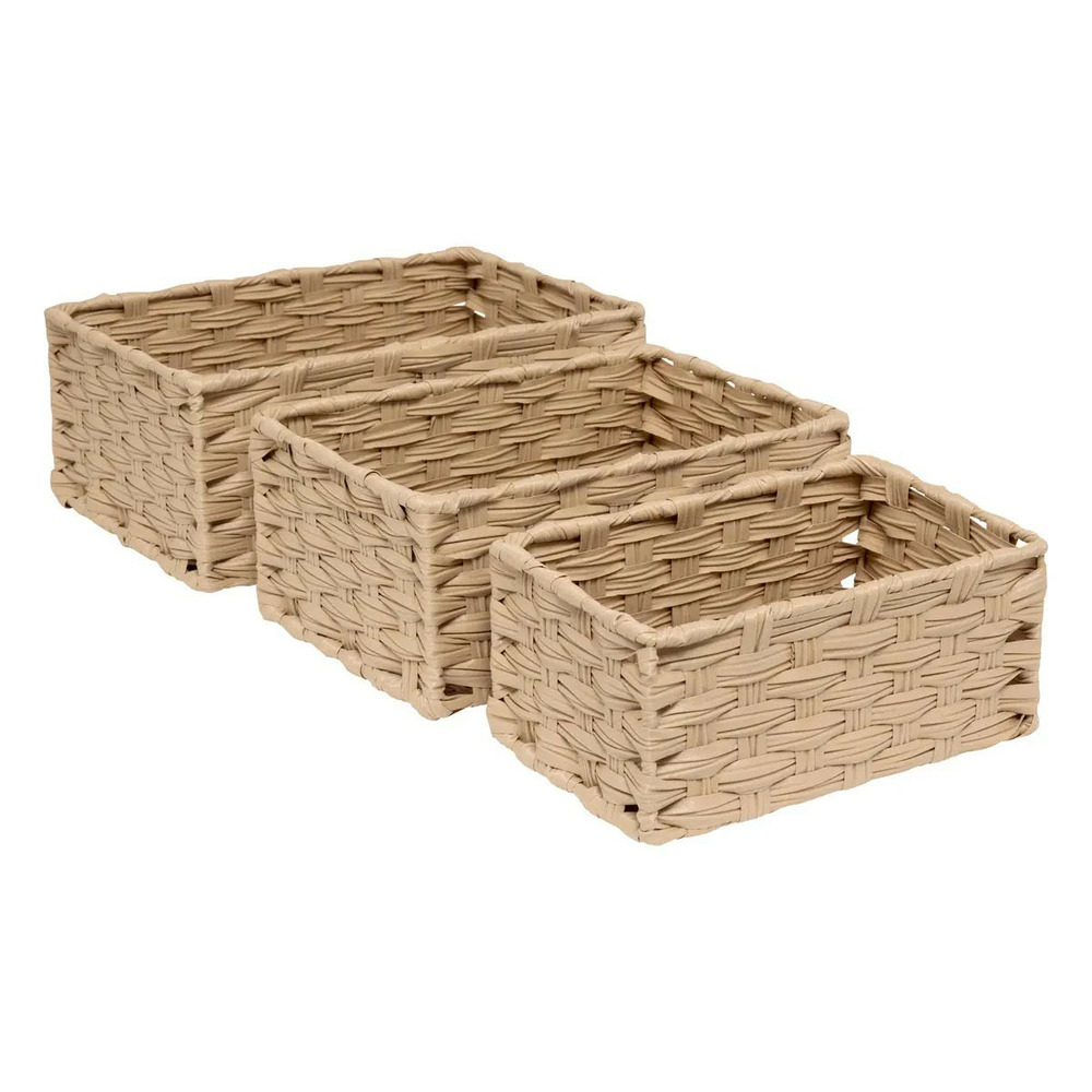 Lot de 3 paniers de rangement hauts 