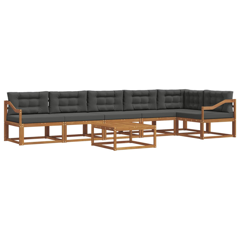 Ensemble de canapés d'extérieur 7 pcs naturel et anthracite