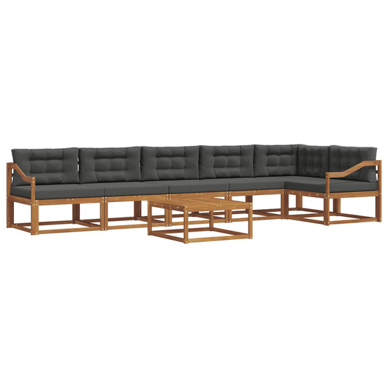 Ensemble de canapés d'extérieur 7 pcs naturel et anthracite