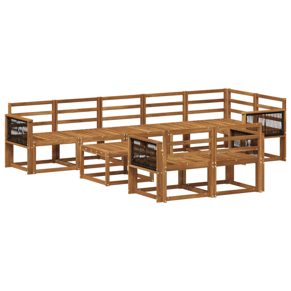Ensemble de canapés d'extérieur 9 pcs naturel