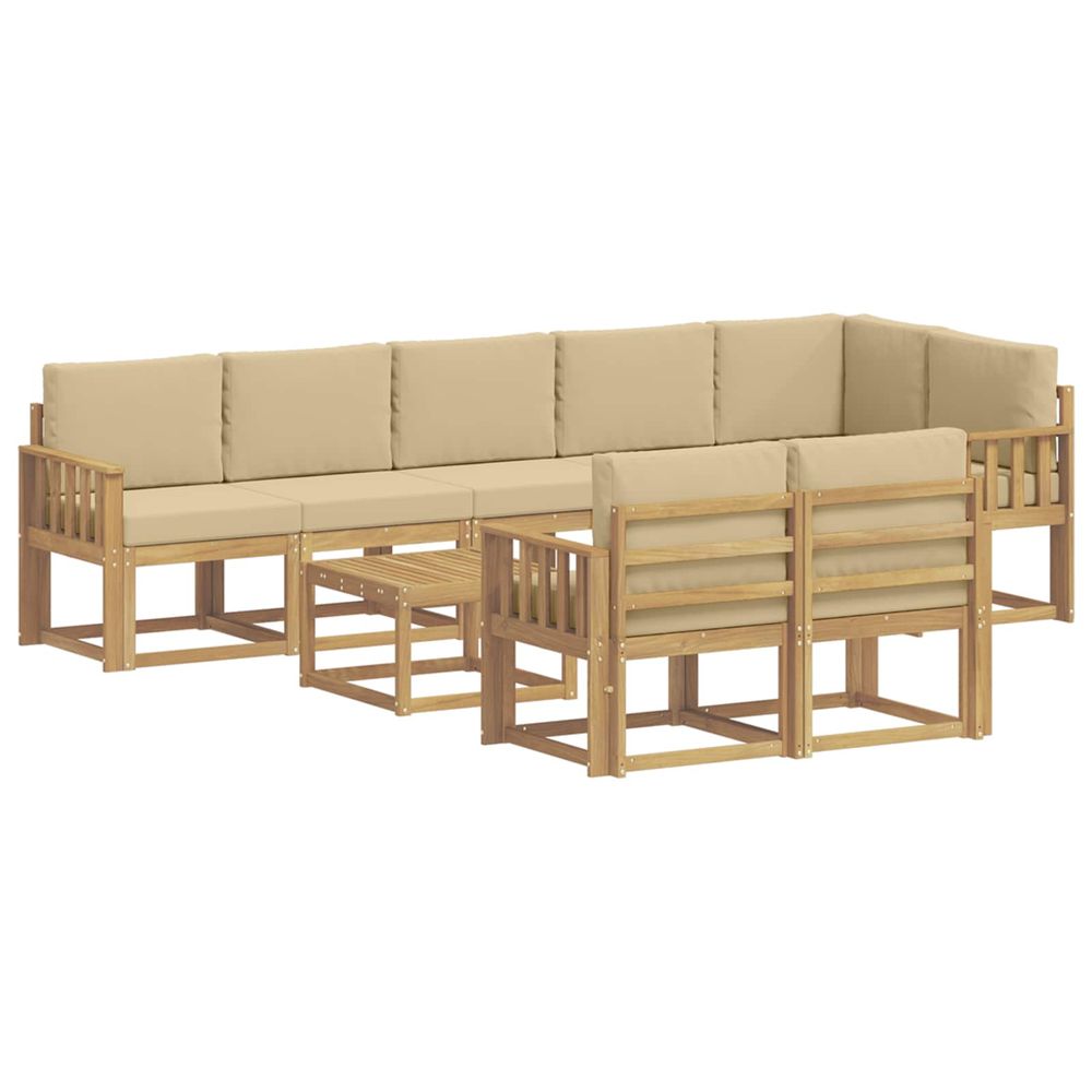 Ensemble de canapés d'extérieur 9 pc blanc et beige polyester
