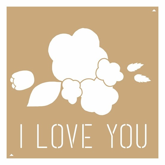 2 pochoirs kraft i love you 20 x 20 cm