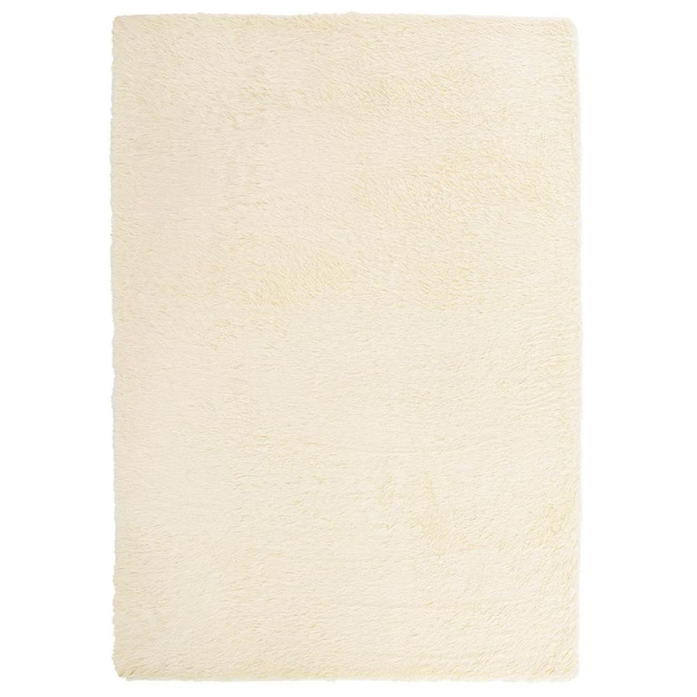 Tapis shaggy à poils longs navarra crème 240x340 cm polyester
