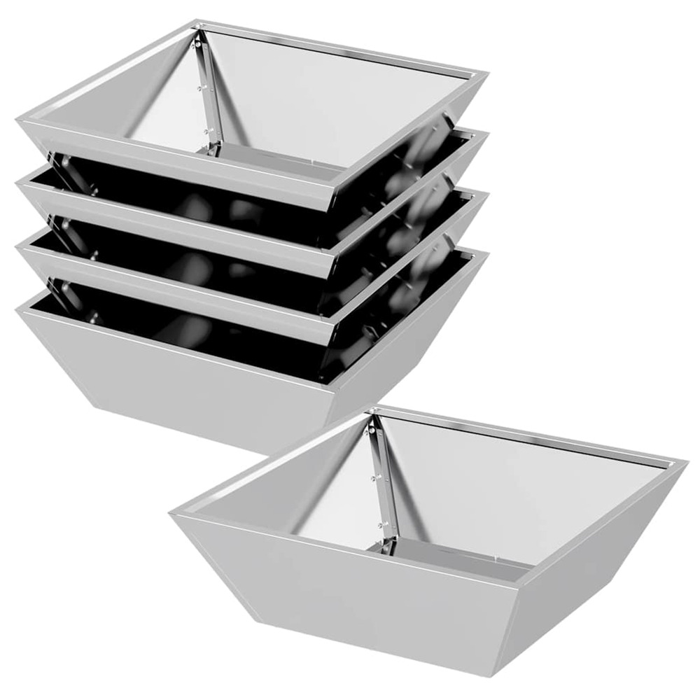 Cache-pot de jardin 5 pcs argent 50 x 50 x 15 cm