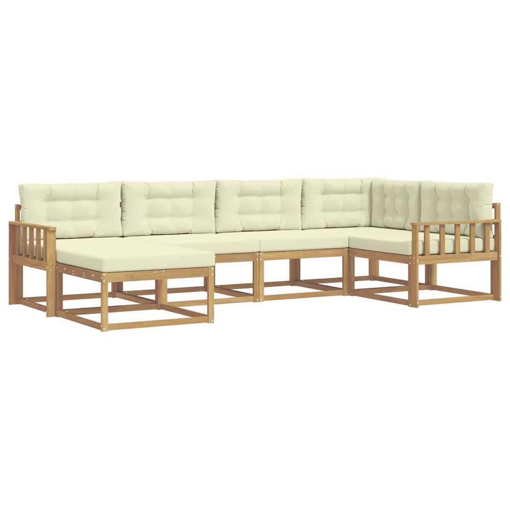 Ensemble de canapés d'extérieur 5 pc blanc et crème polyester