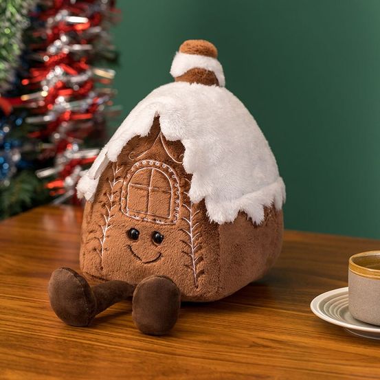 Peluche de noël - maison enneigé