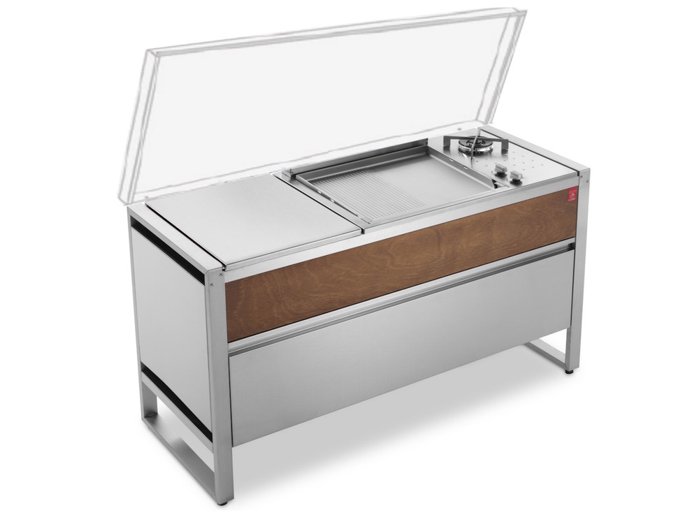 Table fermée oasi 142c + plancha oasi 55 lisse / feu dual