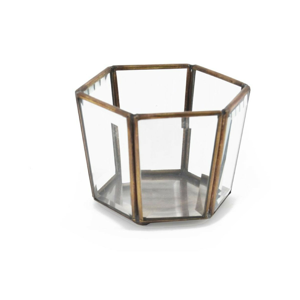 Boite bronze verre bronze - décoration d'autrefois