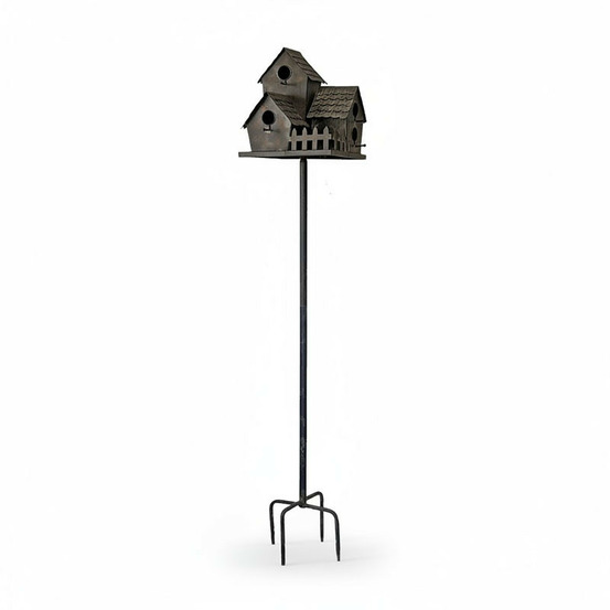 Nichoir oiseaux fer village 34x31x170cm