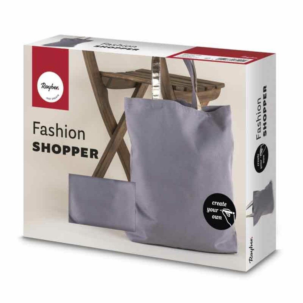 Sac en tissu à customiser 46 x 46 cm - gris