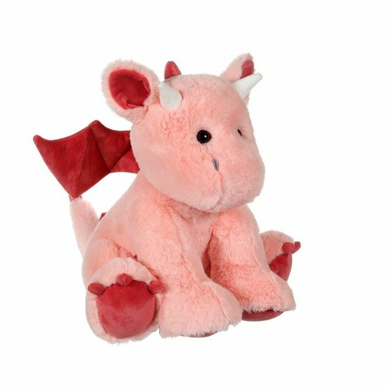 Peluche dragon trendy, rose poudré 30 cm
