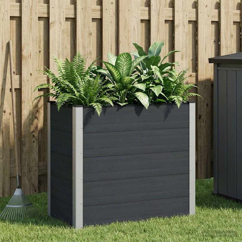 Jardinière surélevée wpc aluminium terrasse plantation légumes 100x91cm noir