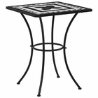 Table de bistro mosaïque noir et blanc 60 cm  céramique