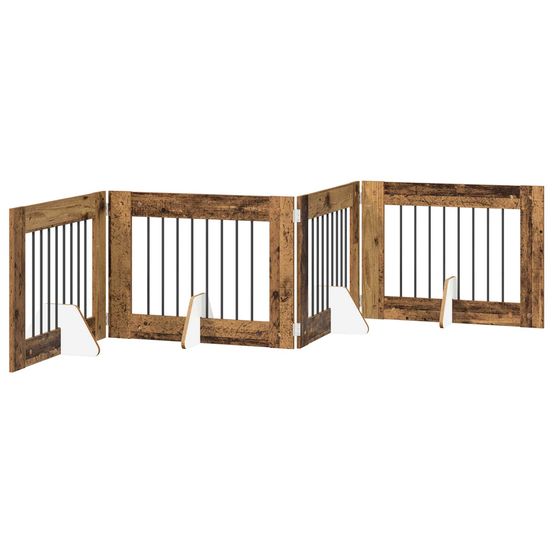 Porte de chien pliable avec supports 4 pc bois ancien 321 cm
