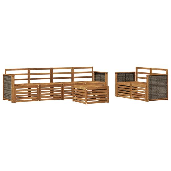 Ensemble de canapés d'extérieur 7 pc naturel