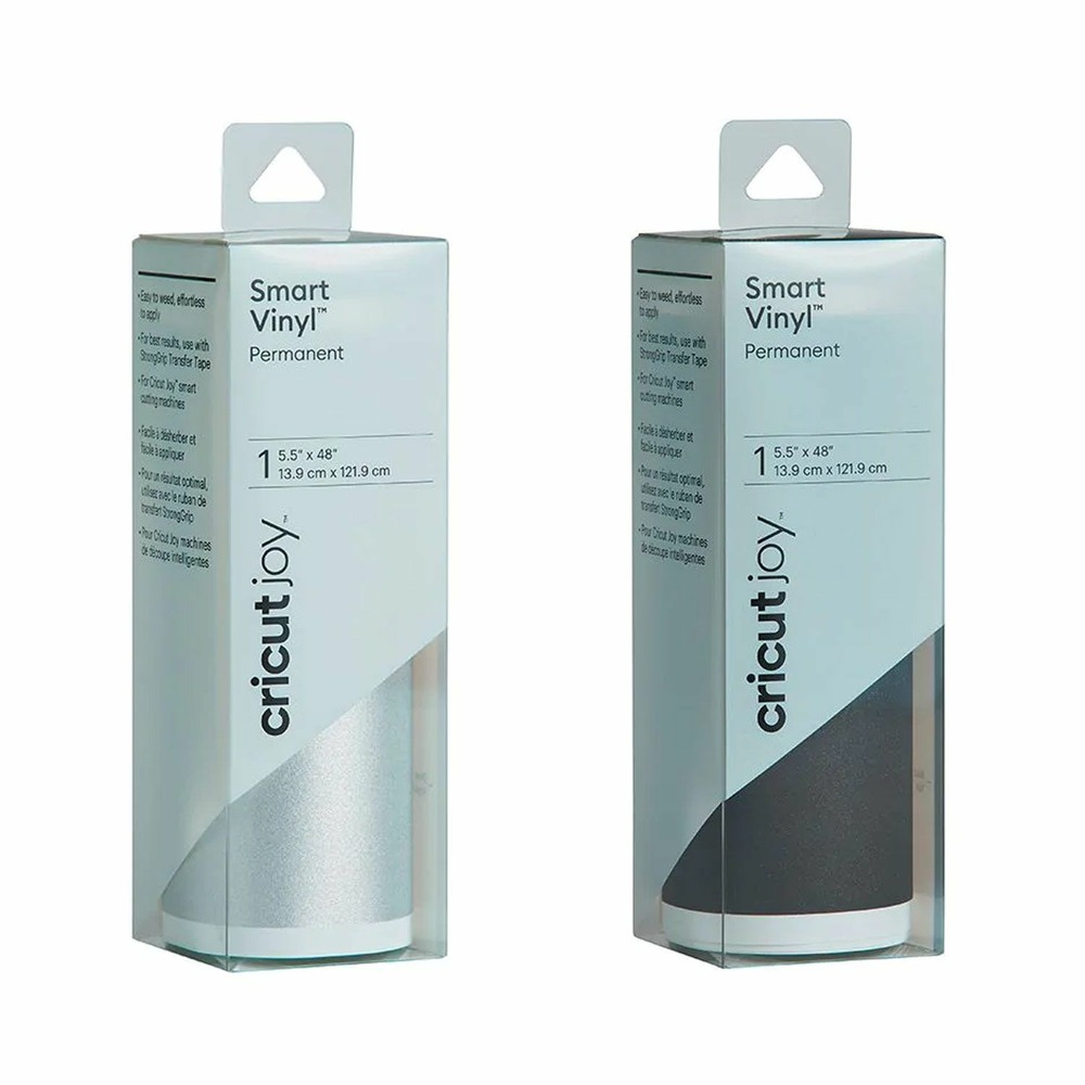 2 vinyles permanents brillants 122 x 14 cm - noir, argenté