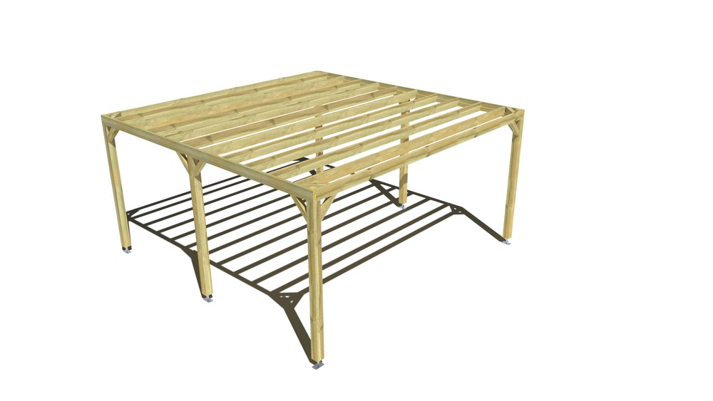 Pergola bois • 5m x 5m • indépendante • sens largeur • livraison comprise