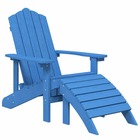 Chaise de jardin adirondack avec repose-pied pehd bleu marine